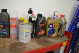 *Quantity of Assorted Part Used Oils Including Two Stroke, Clear Lacquer, etc.