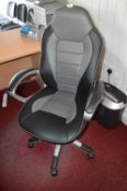 *Black & Grey Car Seat Style Swivel Office Chair
