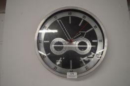 *Brushed Stainless Steel Clock with Hydrometer and Temperature Gauges