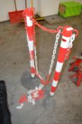 *Pair of Red & White Plastic Exclusion Barriers with Chain