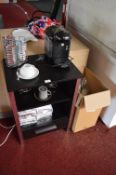 *Black & Chrome Tea/Coffee Making Facility with Cups & Saucers, Bosch Tassimo Coffee Machine, and