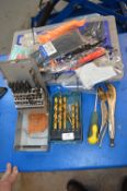 *Two Part Drill Bit Sets, Tie Wraps, Trim Removing Tools, Tidy Box, etc.