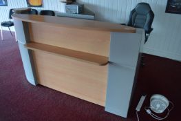 *Light Beech Effect & Silver L-Shape Reception Desk 210x210cm