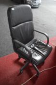 *Executive Highback Swivel Chair in Black Faux Leather