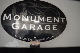 *Oval Monument Garage Sign, and a Reproduction Aston Martin DB5 1963-65 Sign