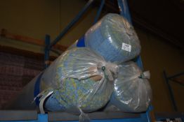 *Three ~15m Rolls of Yellow & Blue Upholstery Fabric