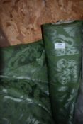 *~15m x 1.4m Roll of Green Jacquard Design Fabric
