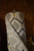 *~50m x 60” Roll of Grey & Mustard Aztec Print on 100% cotton Fabric