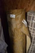 *~10m x 1.4m Roll of Heavy Gold & Beige Embroidery Fabric