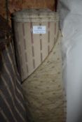 *~12m x 1.4m Roll of Beige & Dark Brown Design upholstery Fabric