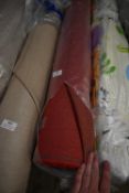 *~23m x 1.4m Roll of Upholstery Fabric in Dusky Red & Beige
