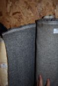 *~12m x 1.4m Roll of Dark Grey/Beige Hessian Style Upholstery Fabric