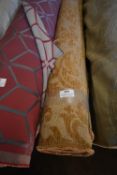 *~10m x 1.4m Roll of Gold & Beige Jacquard Style Fabric
