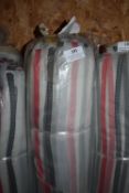 *~38m x 1.3m Roll of Ecru Georgette Fabric with Red & Charcoal Design