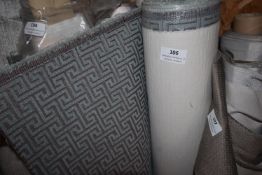 *~12m x 1.4m Roll of Upholstery Fabric in Dark Aqua & Burgundy Design