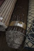 *~12m x 1.4m Roll of Chocolate & Silver Stripe Fabric