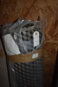 *~27m x 1.4m Roll of Beige & Charcoal Geometric Design Fabric