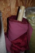 *~12m x 1.4m Roll of Burgundy velvet Chenille Fabric