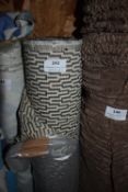 *~5m x 1.4m Roll of Charcoal & Ecru Design Fabric