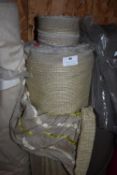 *~30m x 1.4m Roll of Beige, Cream, and Olive Design Upholstery Fabric