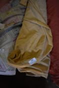 *~25m x 1.4m Roll of Brushed Dusky Yellow velvet Fabric