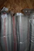*~38m x 1.3m Roll of Ecru Georgette Fabric with Red & Charcoal Design