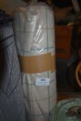*~5m x 1.4m Roll of Beige & Aqua Check Fabric
