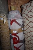 *~16m x 1.4m Roll of Grey & Red Design Upholstery Fabric