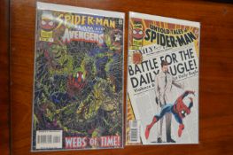 Two Marvel Comics Spiderman and The Avengers Webs of Time, Untold Tales of Spiderman