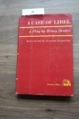 A Case of Libel a Play in Three Acts by Henry Denker, Review Copy from Random House 1964