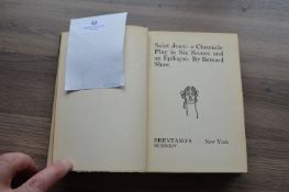 Saint John A Chronicle Play by Bernard Shaw First Edition 1924, Published by Brentanos New York