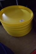 *Ten Yellow 9” Pizza Pans Lids