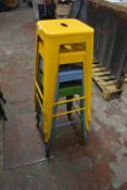 Four Assorted Painted Metal Stools