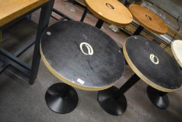 60cm Circular Topped Table on Black Pedestal Base 70cm tall