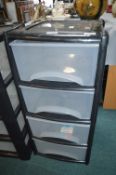 Plastic Four Drawer Storage Unit