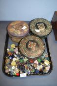 Three Vintage Tins Containing Assorted Buttons