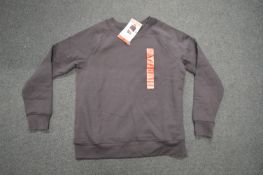 *Mondetta Grey Fleece Crewneck Sweatshirt with Quilted Sleeves Size: M