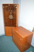 Retro Teak Two Drawer Filing Unit , and a Glazed C