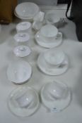 Assorted White Cups & Saucers etc.