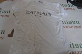 Balmain White T-Shirt Size: M