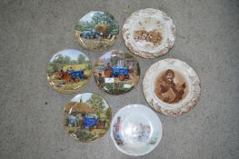 Seven Wall Plates Including Some Depicting Tractor