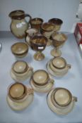 Stoneware Including Jug, Cups & Saucers, and Goble