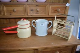 Vintage Kitchen Items Including Double Handed Cup,