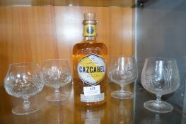 Cazcabel Honey Liqueur 70cl, and Four Glasses