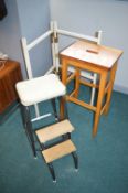 Vintage Beechwood Stool, Clothes Horse and a Foldi