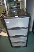 Plastic Four Drawer Storage Unit