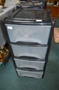 Plastic Four Drawer Storage Unit