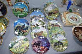 ~30 Collectible Wall Plates Depicting Horses