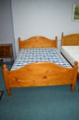 Pine Double Bed with Lawell Mattress