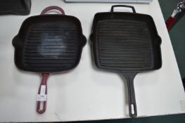 Two Cast Iron Griddle Pans